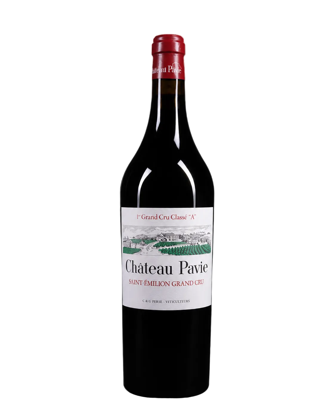A bottle of Château Pavie 2000 Grand Cru Classique Red Wine