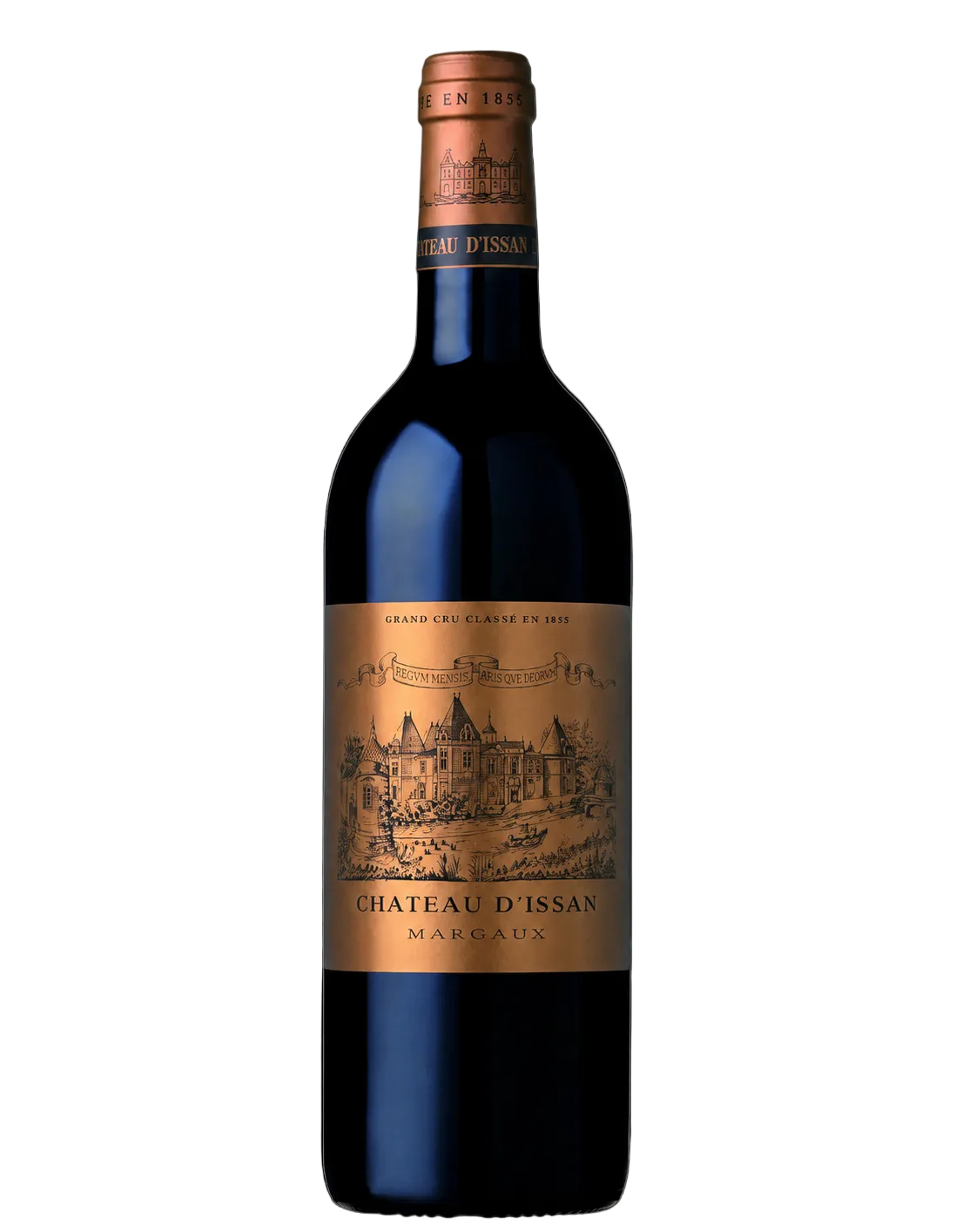 A bottle of Chateau d'Issan Margaux red wine