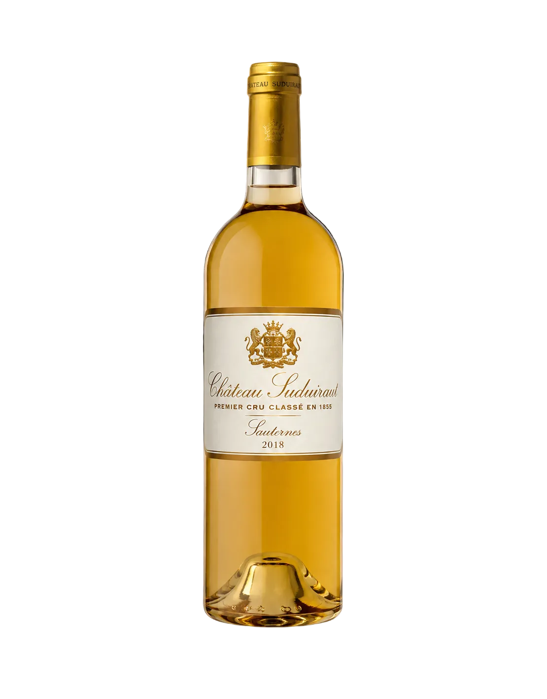 A bottle of Château Suduirat white wine