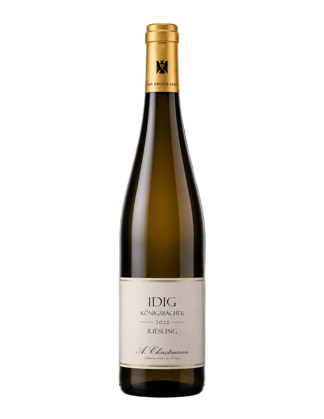 2022 A Christmann Königsbacher Idig Grosses Gewächs German Riesling wine bottle

