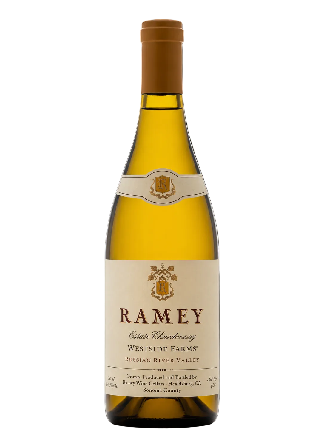 2023 Ramey Westside Farms Vineyard Chardonnay Russian River Valley California wine bottle