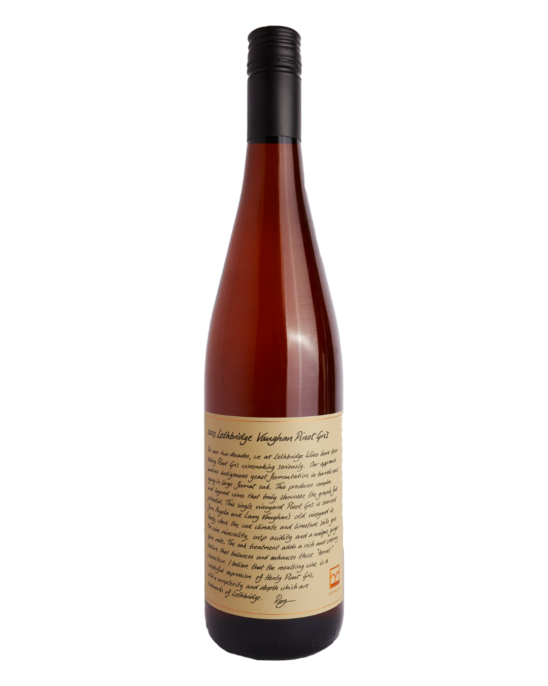 2023 Lethbridge Vaughan Pinot Gris Henty Victoria single vineyard Australian white wine bottle
